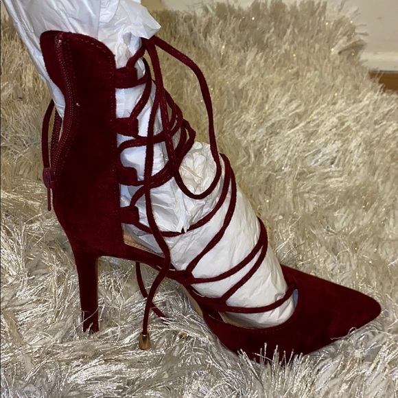 Cranberry Lace Up Stiletto - Picture 2 of 2